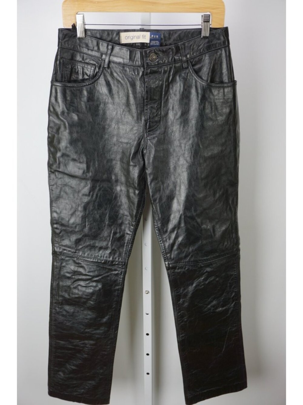 Gap Original Fit Y2K 2000 Womens Black Leather Pants Sz 8